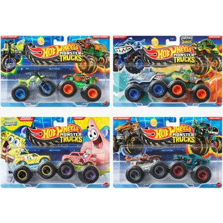 Hot Wheels Monster Trucks 1:64 2er-Pack (verschiedene Ausführungen) FYJ64
