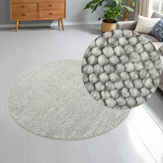 OTTO home Wollteppich »Wolly« rund 14 mm Höhe Wolle, Teppiche, Wohnzimmer, Schlafzimmer,