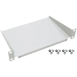 HMF 63399-07 Fachboden für Serverschrank 10 Zoll 1 HE | 150 mm Tiefe | Lichtgrau