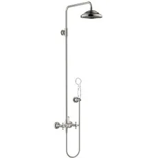 Dornbracht Madison Showerpipe mit Brausebatterie, ohne Handbrause, Ausladung Standbrause 420 mm, 26632360, Farbe: Platin Matt