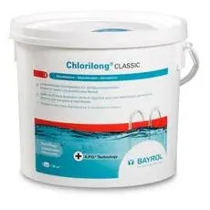 BAYROL Chlorilong® CLASSIC – langsamlösliche 200 g Chlortabletten zur Dauerdesinfektion - Aktivchlorgehalt 92 % - alle Filterarten - kalkfrei & pH-neutral - hygienisch reines Poolwasser - 10 kg