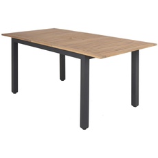 Ambientehome Ausziehtisch, Tischplatte aus FSC-zertifiziertem Akazienholz, Aluminiumgestell, 180-240 x 90 x 74-76,5 cm Tisch, schwarz