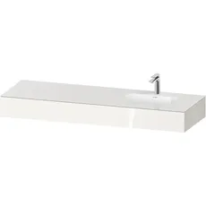 Duravit Qatego Einbauwaschtisch mit Konsole, 1600x550x170mm, Becken rechts, QA46940, Farbe: Weiß Hochglanz