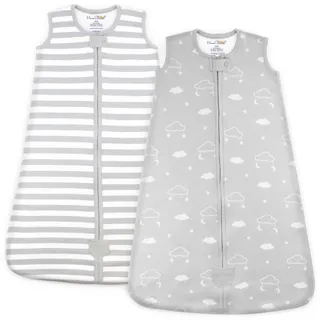 Babyschlafsack aus Bio-Baumwolle 0.5 TOG Sommer Schlafsack 2er-Pack | Atmungsaktiv, leichter Sommerschlafsack aus GOTS--zertifizierter Bio-Baumwolle für 6–12 Monate von Mama Cheetah