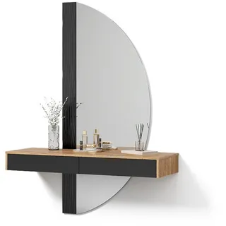 livinity Schminktisch Ascona Schwarz 120 cm mit 2 Schubladen, Model 52443 - Schwarz