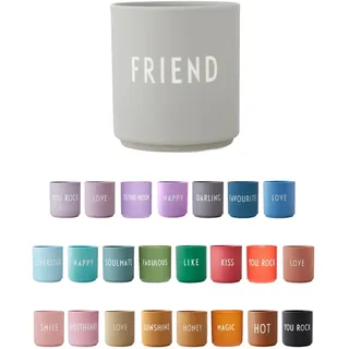 Design Letters Lieblingsbecher Grau FRIEND Tasse | Kaffeebecher Porzellan | Dekorativ Kaffeetassen | Personalisierte Geschenke für Freundin, Hochzeitsgeschenk | Tasse Mit Spruch | Teetasse 250 Ml