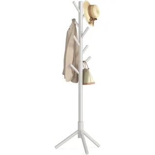 VASAGLE Garderobenständer Baumform Massivholz Cappuccinobeige