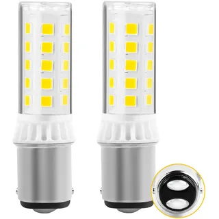 B15D Machine à coudre LED-Glühbirne - Push-in-Typ - Bajonett-Sockel Fit Staubsauger Führungslicht, Edger Bodenschleifer, Trockner Trommel -BA15D 9/16" Sockel AC 220V-240V - 2 Stück (Warmweiß 3000K)