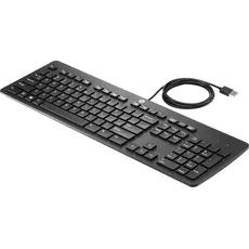 HP USB-Business-Tastatur, flach (DE, Kabelgebunden), Tastatur, Schwarz