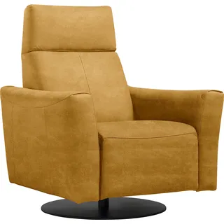 Egoitaliano Sessel »Blues Designsessel, Loungesessel,« drehbar, inkl. manuelle Relaxfunktion durch Push-Back-Mechanismus, gelb