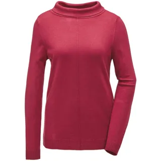 Strickpullover GOLDNER "Feinstrickpullover mit Umlegekragen", Damen, Gr. 44, rot, Obermaterial: 100% Polyacryl PAN., Rollkragen, Rippe, Pullover Strickpullover, Halsferner Umlegekragen