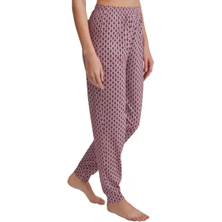 Pyjamahose CALIDA "Favourites Botanic", Damen, Gr. M (44/46), N-Gr, lila (lilas), Single Jersey, Obermaterial: 100% Baumwolle, bequem lang, Hosen Pyjamahose, weich, Gummizug, Cotton, Single Jersey Qualität, Gesäßtasche