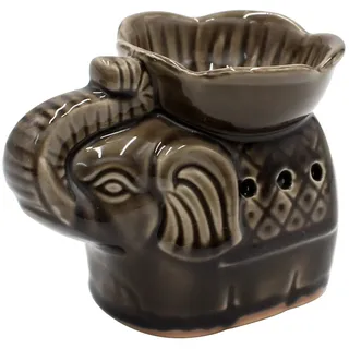 Dekohelden24 Duftlampe als Elefant in braun/Aromalampe/Duftlicht/Duft-Lampe, L/B/H: ca. 14 x 9 x 10 cm