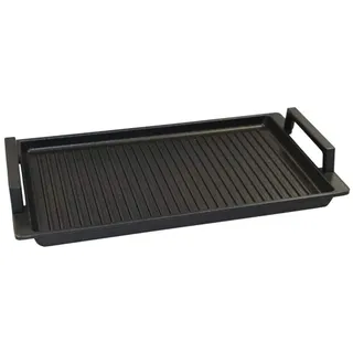 Lieblingspfanne Grillplatte BBQ 41x24 cm I mit Seitengriffen & 4-fach-Antihaftbeschichtung I aus Aluminium Guss für alle Herdarten inkl. Induktion & Gasgrill