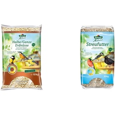 Dehner Natura Wildvogelfutter, halbe/ganze Erdnüsse, 10 kg & Natura Wildvogelfutter, Streufutter, 20 kg