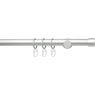 Gardinenstange LIEDECO "Fertigstilgarnitur 20 mm Power Endkappe" Gr. 1, grau (aluminiumfarben), L:120cm Ø:2mm, Eisen, Gardinenstangen, Gardinenstange, Gardinenstange Komplett