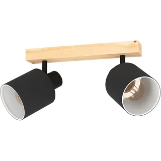 EGLO Batallas 2-flammig rund Holz schwarz/braun