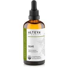 Alteya Bio Olivenöl 100 ml - 100% USDA-zertifiziertes Reines Natürliches Trägeröl – Nährstoff- und Feuchtigkeitsspendende Premium-Hautpflege mit therapeutischer Qualität