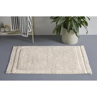 Badematte "Tamsin, Badvorleger, Badezimmer Teppich" Gr. 5, beige (natur), H:20mm, Baumwolle, LEGER HOME BY LENA GERCKE, Badematten, Badematte, mit Fransen, Badteppich, Badematte, Baumwolle