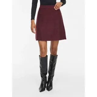 Strickrock VILA "VIKERRY HW KNIT SKIRT - NOOS", Damen, Gr. XS (34), port royale, Strick, Obermaterial: 53% Polyester, 30% Viskose, 17% Polyamid, unifarben, normal mini, Röcke Strickrock, Materialmix, elastisches Bündchen, Topseller