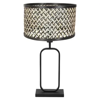 Steinhauer - tischlampe - Stang - schwarz - bambus metall - nachttischlampe - E27 - 4804ZW - Schwarz