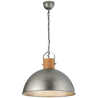 Trio Delhi 1-flg. 60 cm rund Metall Nickel matt antik Holz