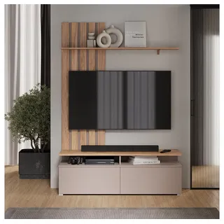 Vicco Wohnwand Harro, Goldkraft Eiche/Greige,