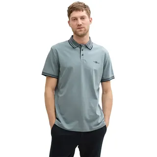Tom Tailor Print Kurzarm-poloshirt - Grey Mint - M