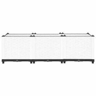 vidaXL Hochbeet 120x40x38 cm Polypropylen - Weiß