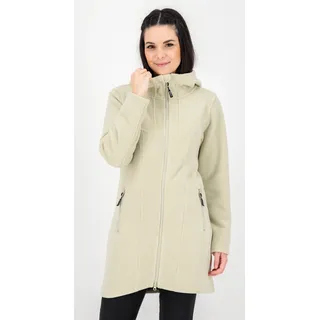Fleecejacke DEPROC ACTIVE "WAWA PEAK", Damen, Gr. 40/42 (M), beige (sand), Fleece, 100% Polyester, hüftbedeckend, gerader Abschluss, Jacken Fleecejacke, mit 2-Wege-Reißverschluss