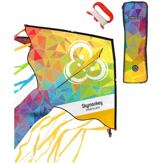 Skymonkey Smartglider Einleiner Drachen für Kinder ab 5 Jahren, Kinderdrache - 130cm, Regenbogen Drache