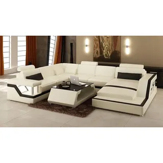 Wohnlandschaft Ecksofa Big XXL U Form Sofa Couch - Beige