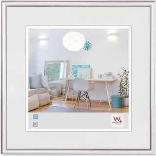 walther design Bilderrahmen New Lifestyle Kunststoffrahmen 20x20 cm Silber, 3er Pack, KV220S3