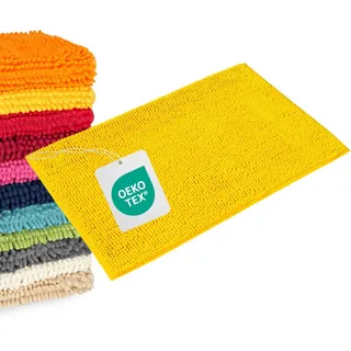 WohnDirect Badematte Paris , Gelb , Textil , 50x80 cm , Oeko-Tex® Standard 100 , Heimtextilien, Badtextilien, Badematten