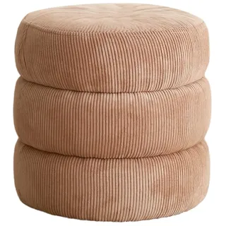 Atelier Del Sofa Stilvoller Kamelhaar-Pouf, 40 x 40 x 40 cm | 100% Holzrahmen, weicher Teddy-Stoff | Perfekt für Moderne Wohnzimmer und gemütliche Räume