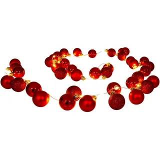 NÄVE Lichterkette »LED-Outdoor-Weihnachtslichterkette, Weihnachtsdeko rot aussen« 1 Stk.-flammig l: 240cm, Ein-/Ausschalter, incl. Timer (6h an und 18h aus),Farbe: rot, rot