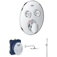 Grohe Grohtherm Smartcontrol Thermostatic shower Installation set, Mono head shower, rapido SmartBox and Hand shower, chrom