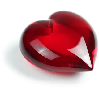 Ca D ORO Briefbeschwerer aus Glas, mittelgroß, rotes Herz, mundgeblasen, Murano-Stil