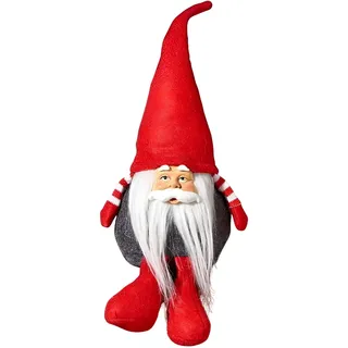 Dekoleidenschaft Kantensitzer Wichtel 25 cm hoch aus Terrakotta & Textil, Kantenhocker, Weihnachtsdeko, Dekofigur sitzend, Weihnachtswichtel, Weihnachtsfigur