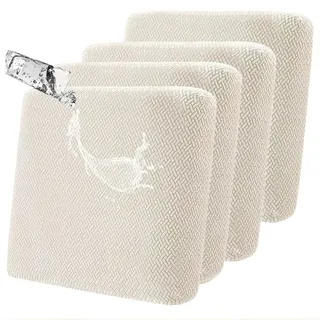 SHANNA Stretch Sofa Sitzkissenbezüge rutschfest Sofabezug: 4 Stück Moderne Couchkissenbezüge Wasserdichter Akzent Patio-Kissen Unifarbene Couchkissenbezüge Geeignet für Sessel, Sofasitzbezug (Beige)