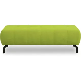 DOMO. collection Polsterhocker Cunelli, Hocker, Fußhocker, Sitzhocker rechteckig mit Metallfüßen, 153 x 62 x 45 cm (BxTxH), grün