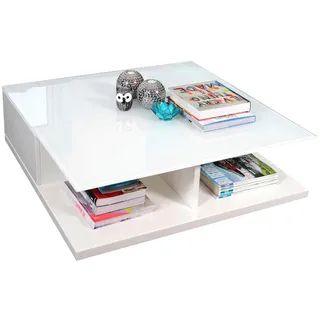 SalesFever Couchtisch im minimalistischen Stil Weiß MDF 100 x 36 x 100 cm