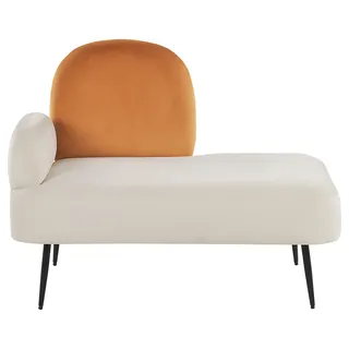 Beliani Chaiselongue Weiß - Orange Linksseitig ARCEY