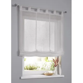 Kutti Raffrollo Schlaufenrollo Brondby Taupe halbtransparent Breite 120 cm x Höhe 145 cm