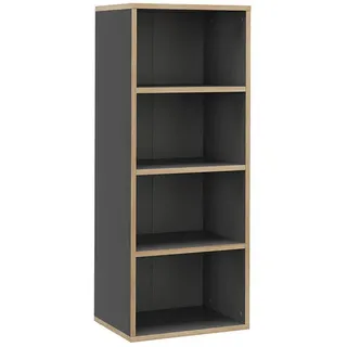 Vicco Bücherregal Tetrix Anthrazit 40 x 100 cm mit 4 Fächern , Anthrazit, Beige , Holzwerkstoff , 3 Fächer , Rechteckig , 40x100x30 cm , Wohnzimmer, Regale, Bücherregale