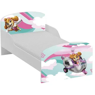 Kinderbett mit Rausfallschutz 140x70 Bett für Kinderzimmer mit Matratze Einzelbett für Kinder Skye