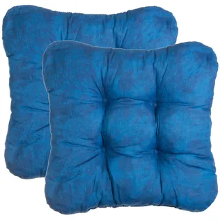 Brandsseller Kissen-Set Sitzkissen Dekokissen Stuhlkissen Zierkissen Stuhlauflage 2er-Set Blau