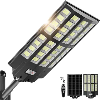 Lenlun 4200W Solarlampen für außen mit Bewegungsmelder, 7000K Solar Wegeleuchte, IP66 Wasserdichte LED Strassenlaternen mit Fernbedienung für Hof Garten Parkplatz Straßen