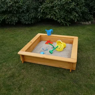 Promadino Holzsandkasten Tessa 100 cm x 100 cm mit Abdeckhaube bronze