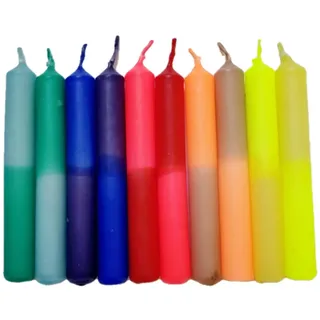 GLOWYBOX Geburtstagskerzen für Kerzenring Kerzen für Kindergeburtstag bunte Kinderkerzen Geburtstagszug Minikerzen bunt Baumkerzen bunt neon dip Dye Kerzen regenbogen